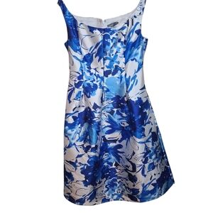 Donna Ricco NewYork Floral Off The Shoulder Midi Dress Sz 12 Blue Multi Wedding